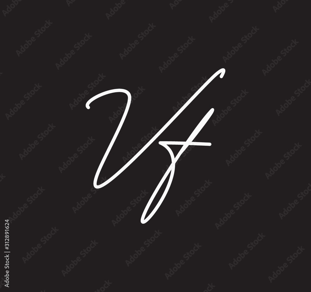 Couple Cursive Letters Initial Signature Handwriting Calligraphy