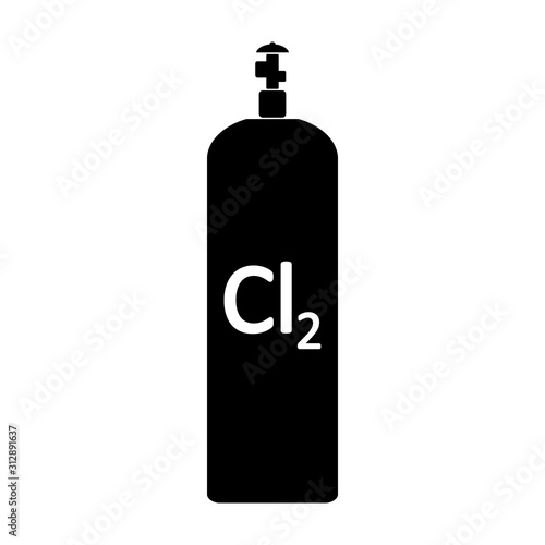 Chlorine gas cylinde icon.