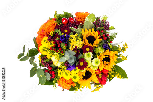 bouquet of flowers isolated on white background