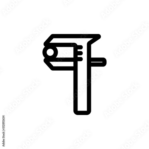 The barbell is an icon vector. A thin line sign. Isolated contour symbol illustration