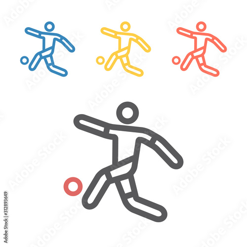 Footballer line icon. Vector signs for web graphics