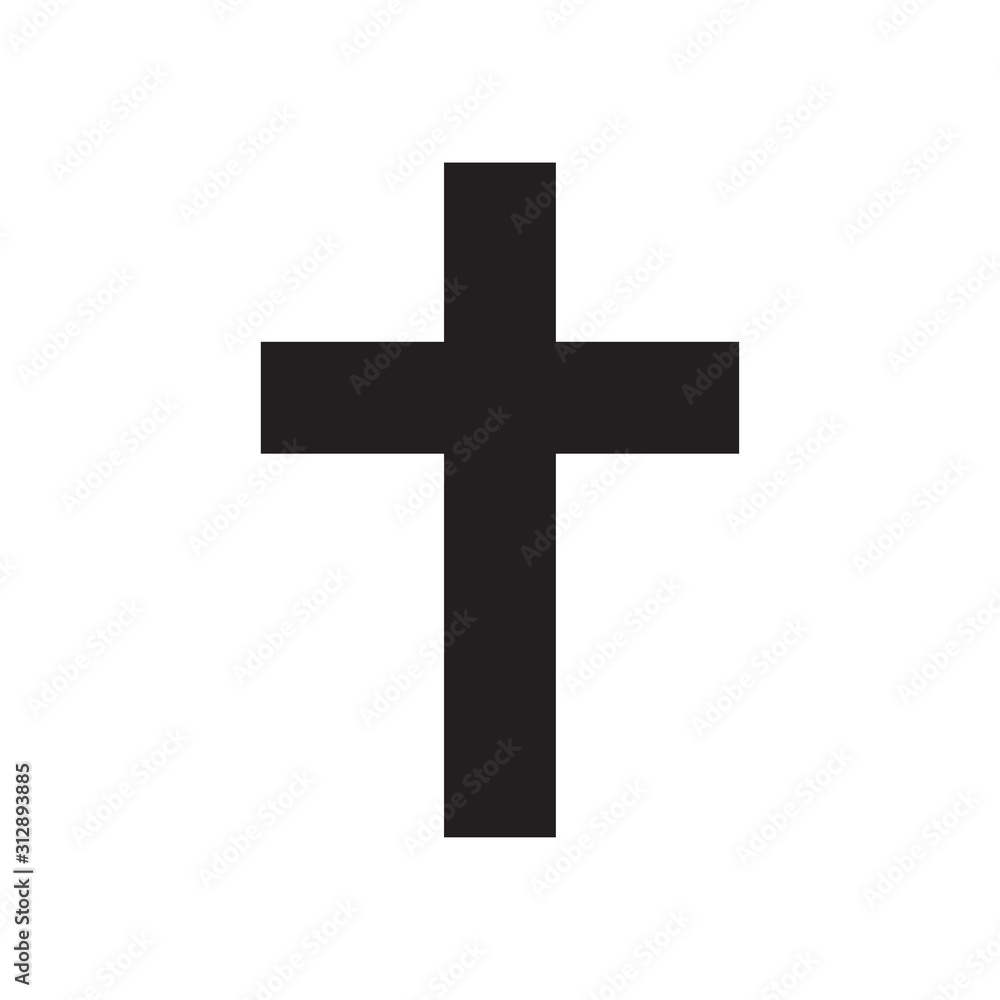Religion cross icon vector in simple design