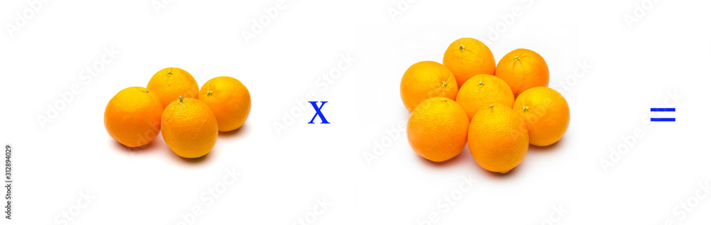 Sencillos problemas matemáticos de multiplicar con naranjas Sencillos problemas matemáticos de multiplicar con naranjas