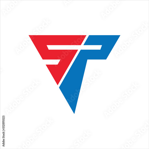 Initial letter sp or ps logo design template