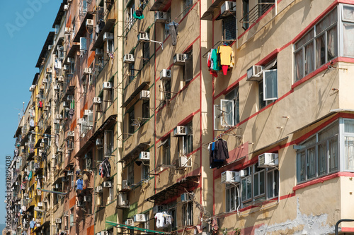 building facade in Hong Kong, residential real estate - © hanohiki