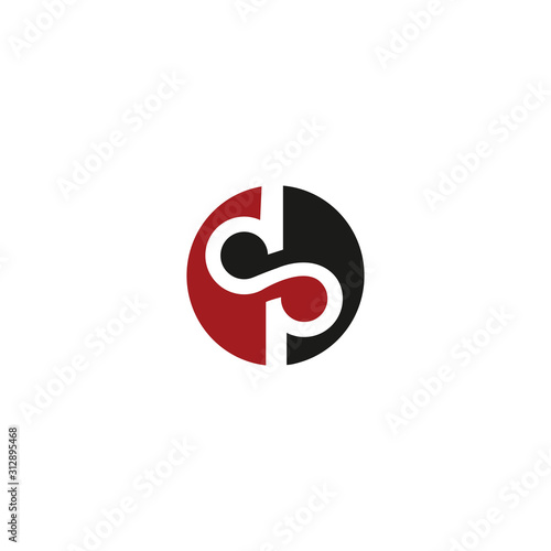 initial letter  sp or ps logo vector design