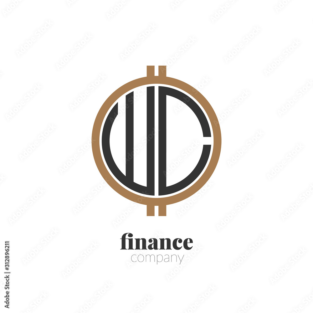 Initial Letter wc Finance Creative Logo Design Template Stock Vector |  Adobe Stock