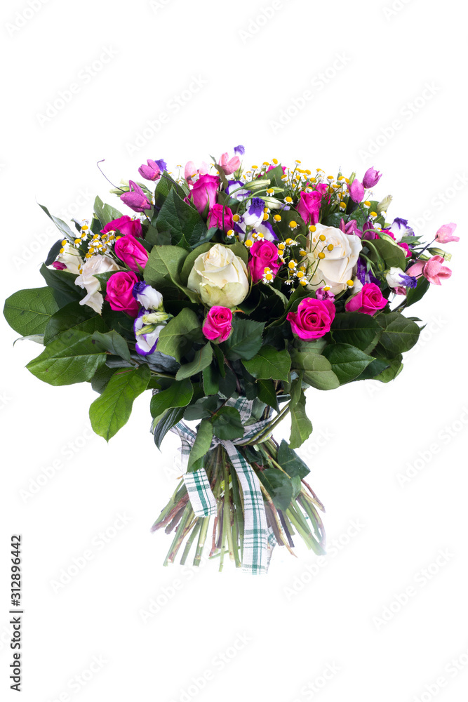 Naklejka premium bouquet of flowers isolated on white