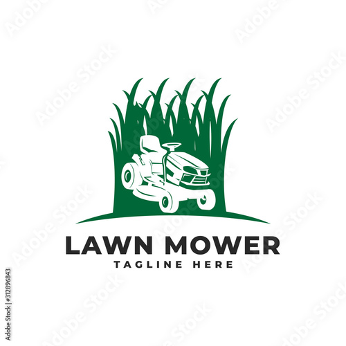 Lawn Mower Logo Vector Icon Illustration