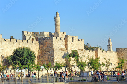 Obraz na płótnie Israel January 2020 , Jerusalem, Old City, and Tower of David w salonie