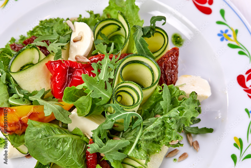 zucchini rolls with fresh salad zucchini rolls with fresh salad