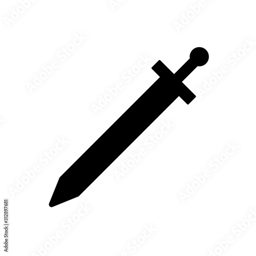 Sword outline icon. Symbol, logo illustration for mobile concept and web design.
