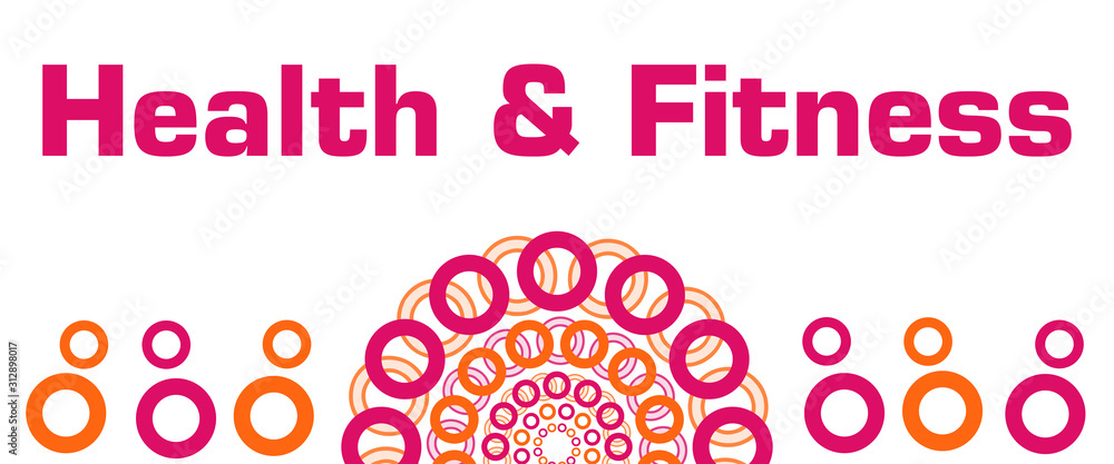 Health And Fitness Pink Orange Circular Rings Bottom Health And Fitness Pink Orange Circular Rings Bottom
