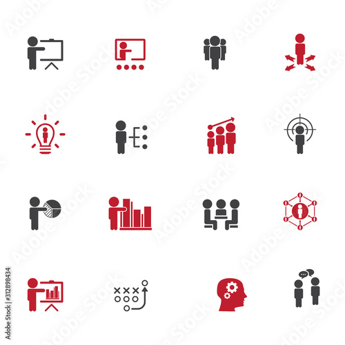 Business training icon set