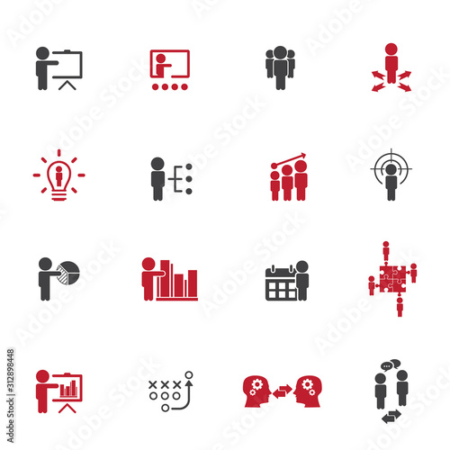 Business training icon set