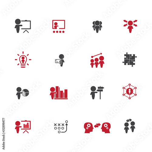 Business training icon set