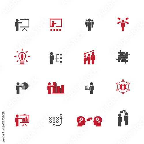 Business training icon set