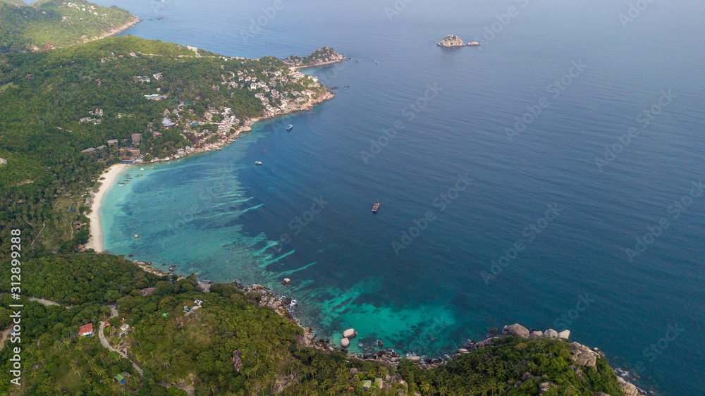 Drone shot of koh tao - the most beautigul isle in thailand