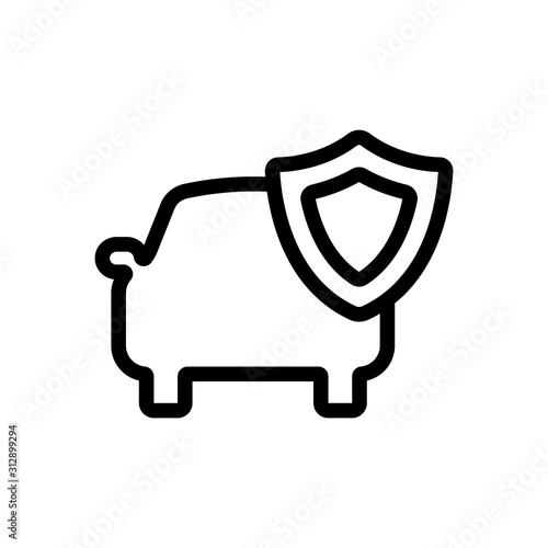 Car insurance icon vector. A thin line sign. Isolated contour symbol illustration