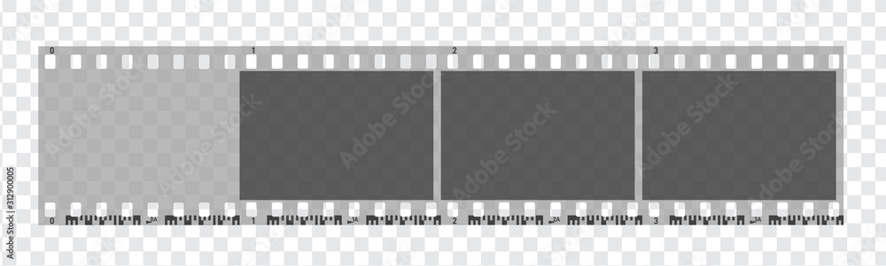 Obraz premium Four photo camera blank frames. Camera roll