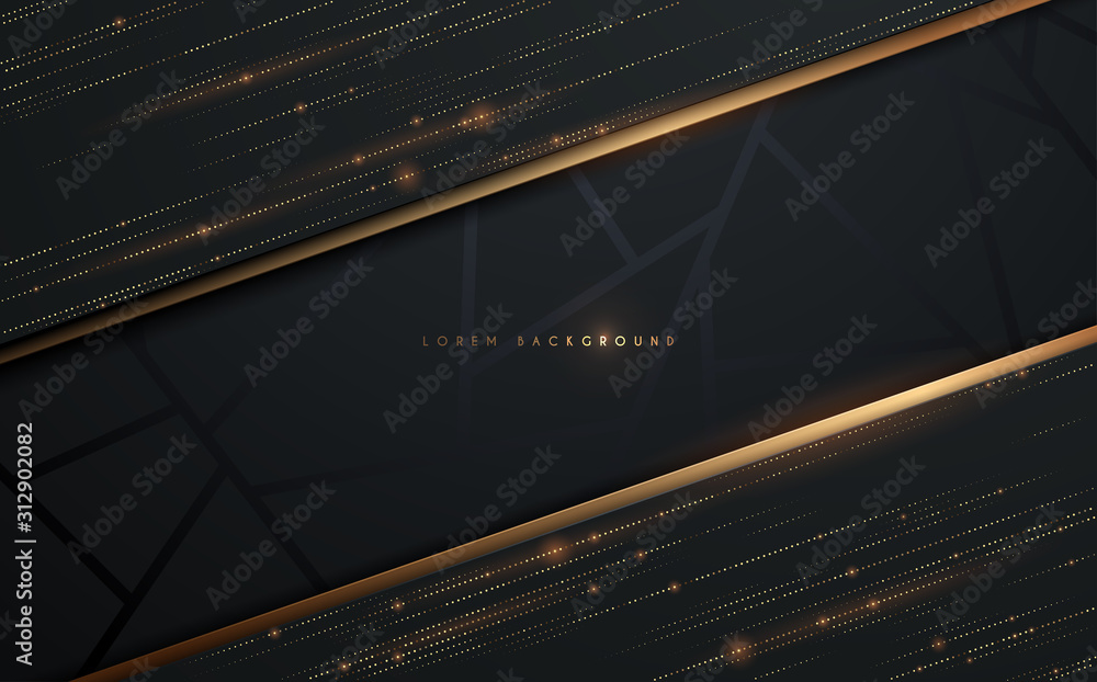 Abstract black and gold background - obrazy, fototapety, plakaty 