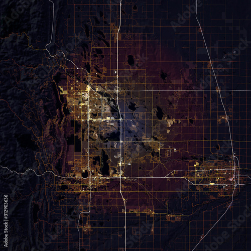 Map Fort Collins city. Colorado