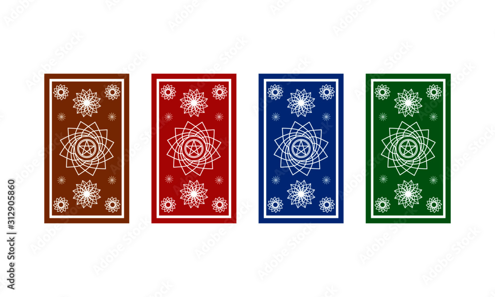 Vectorial design of the back of Tarot cards. Vectorial template for ...