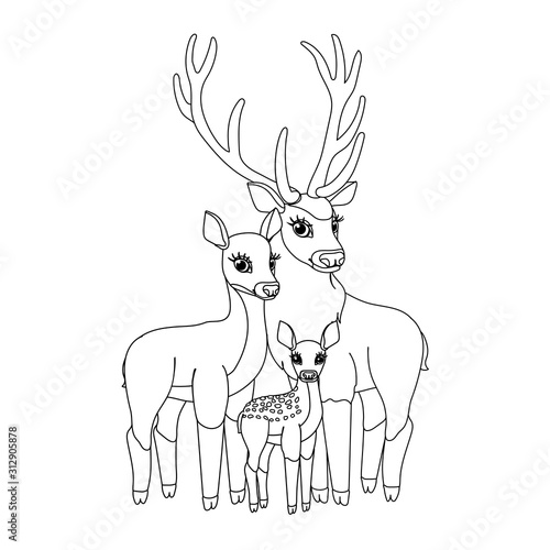 vector line cartoon animal clip art