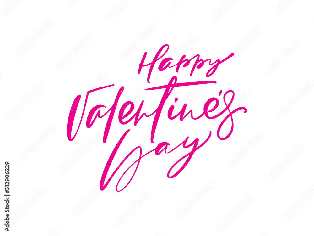 Happy Valentines Day vector handwritten lettering text. Holiday design to greeting card, poster, congratulate, calligraphy text illustration Happy Valentines Day vector handwritten lettering text. Holiday design to greeting card, poster, congratulate, calligraphy text illustration