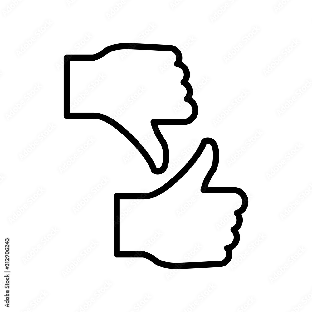 Like , Dislike icon vector in simple design Like , Dislike icon vector in simple design