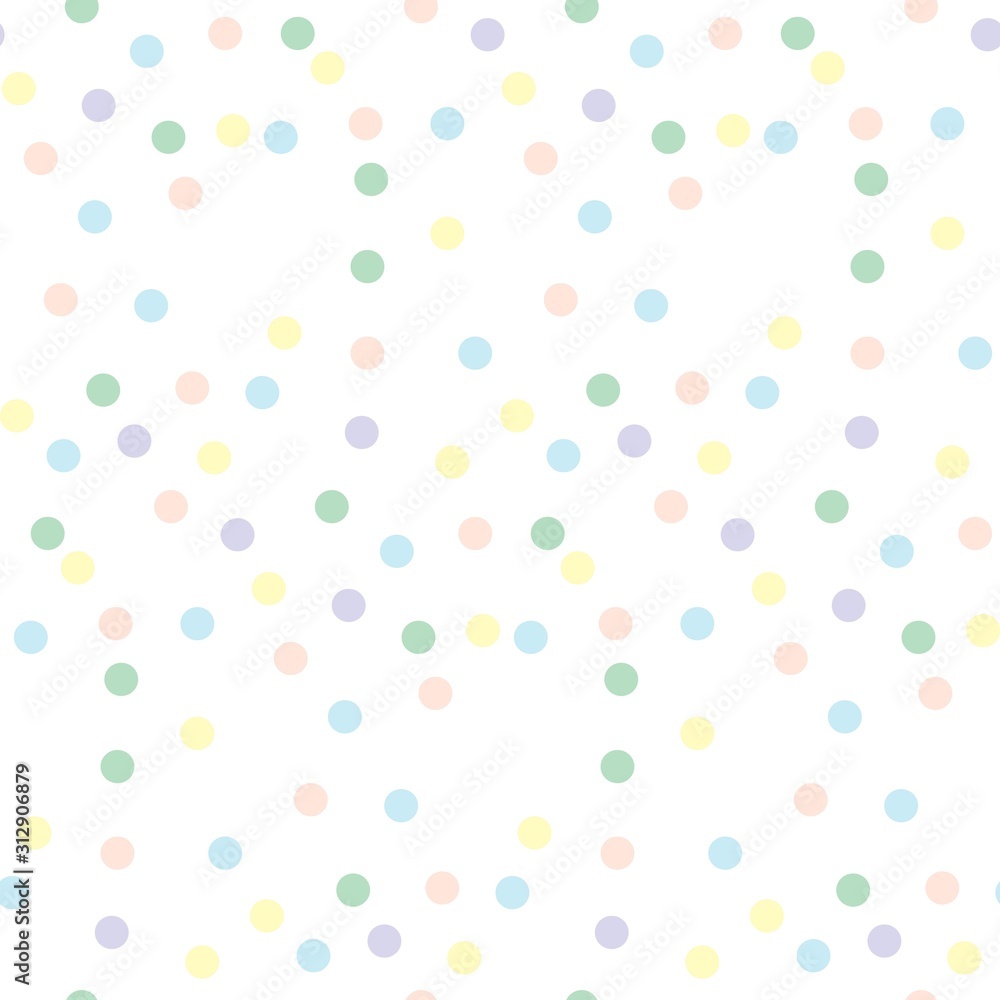 The vector seamless pattern. Cute colourful spot pattern. Vector for wallpaper, child apron, fabric, textile pattern. Endless print. Background illustration vector. The vector seamless pattern. Cute colourful spot pattern. Vector for wallpaper, child apron, fabric, textile pattern. Endless print. Background illustration vector.