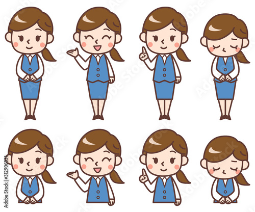 女性事務員　セット