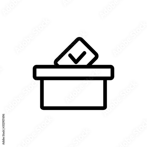 Voting icon vector. A thin line sign. Isolated contour symbol illustration
