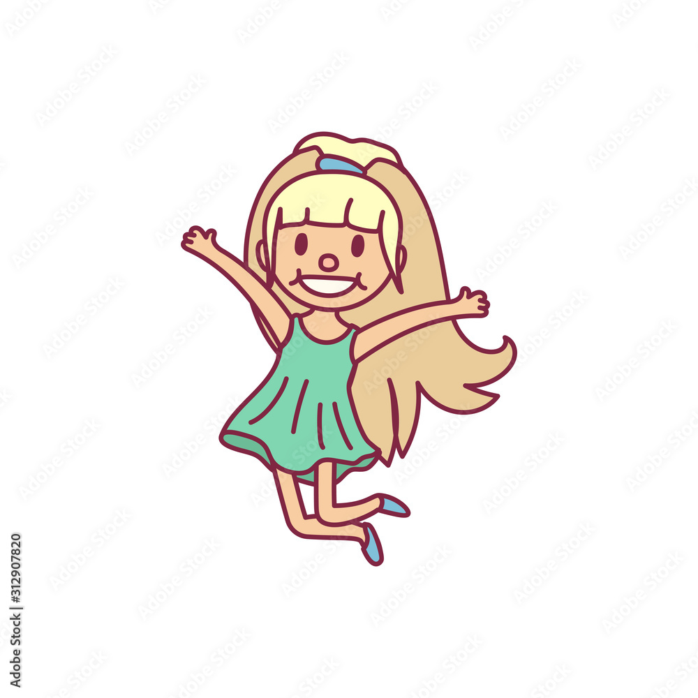 vector cute cartoon kid, child