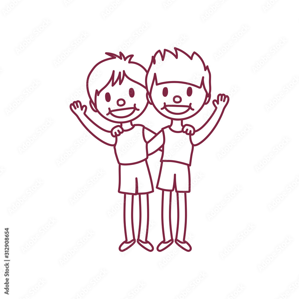 vector cute cartoon kids, child clipart