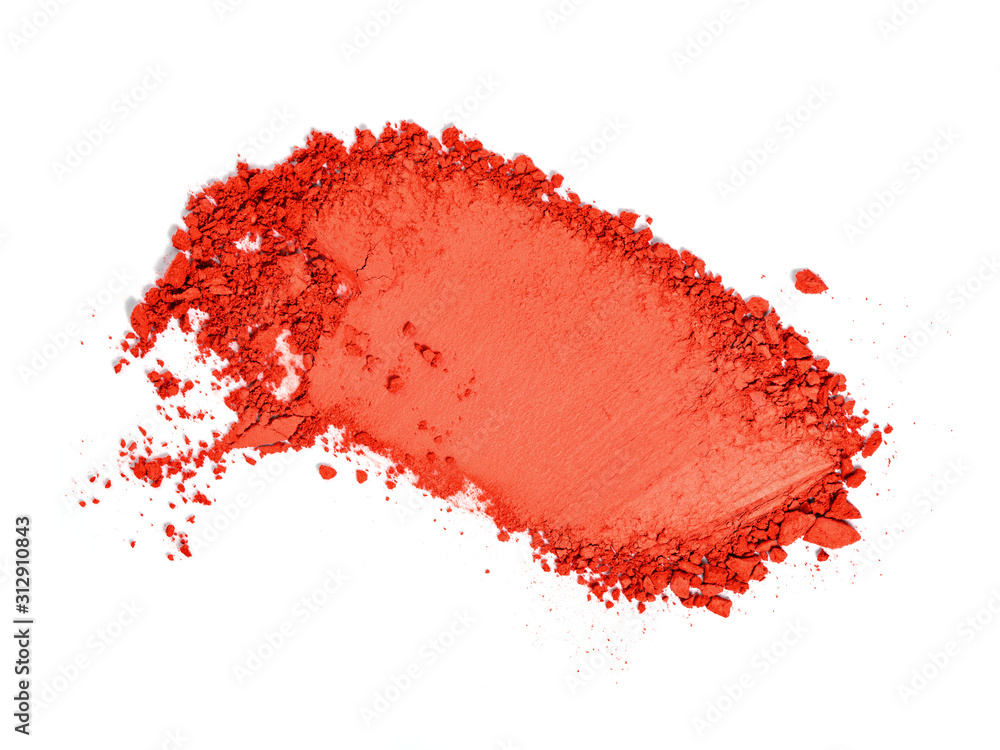 Red orange eyeshadow sample.