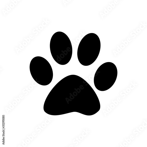 Photography Paw print animal dog cat design element icon sign isolated on white