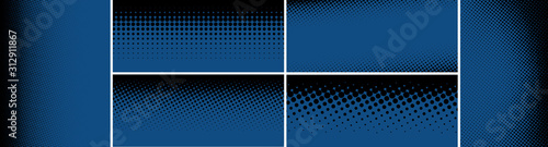 Classic blue swatch composed of halftone dotted patterns.