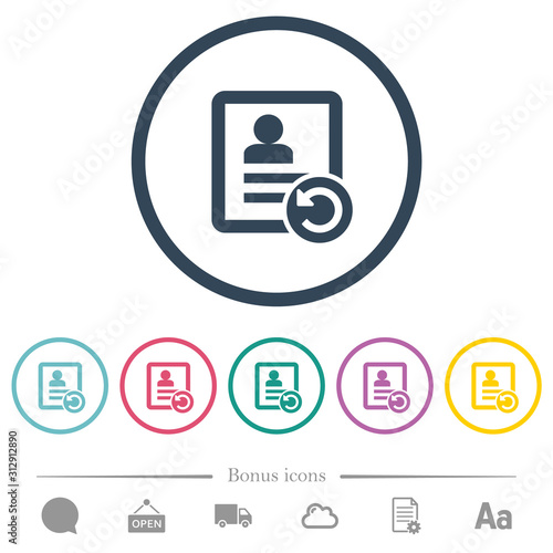 Undo contact changes flat color icons in round outlines