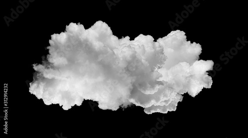 white clouds isolated on black