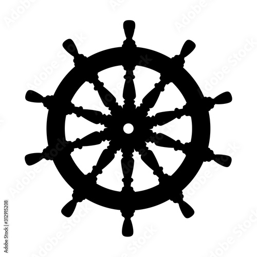 vector silhouette graphic Handwheel
