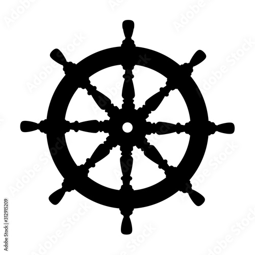 vector silhouette graphic Handwheel