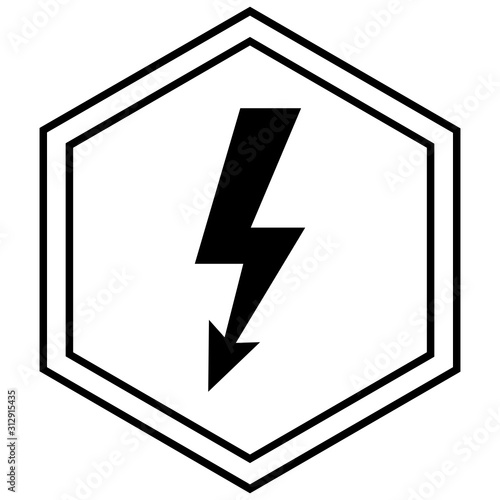 High Electrical Shock Alert Sign Vector Icon Design