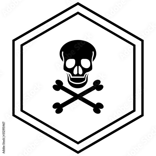 High Danger Zone Vector cranium Icon Design