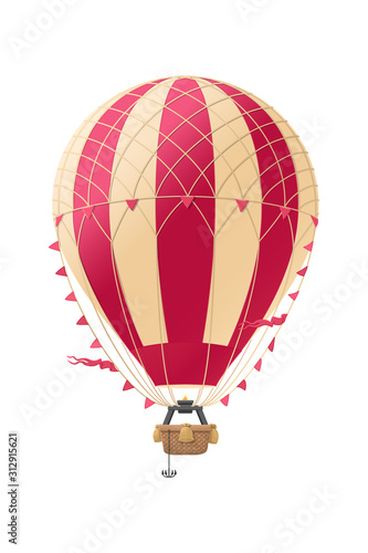 Print op canvas vector aerostat hot balloon