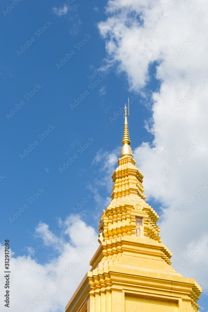 Wat Pa Sawang Boon five hundred Golden pagoda in Kaeng Khoi Saraburi Thailand