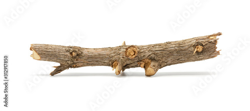 Obraz na płótnie Close up of pine wood isolated on white background