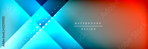 Abstract background - squares and lines composition created with lights and shadows. Technology or business digital template