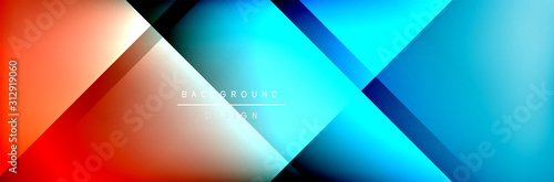 Abstract background - squares and lines composition created with lights and shadows. Technology or business digital template
