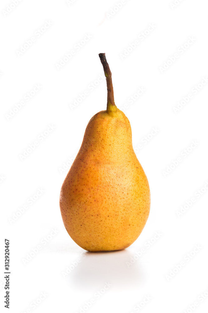red-yellow ripe pear fruit isolated on a white background red-yellow ripe pear fruit isolated on a white background